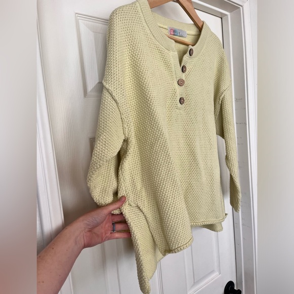 Free People Haliee XS lime Green Top Pants Sweater Set Comfy knit FP Beach - Picture 4 of 12